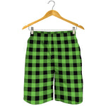 UFO Green And Black Buffalo Check Print Men's Shorts