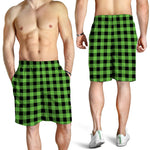 UFO Green And Black Buffalo Check Print Men's Shorts