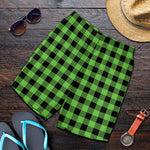 UFO Green And Black Buffalo Check Print Men's Shorts