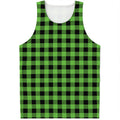 UFO Green And Black Buffalo Check Print Men's Tank Top