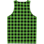 UFO Green And Black Buffalo Check Print Men's Tank Top