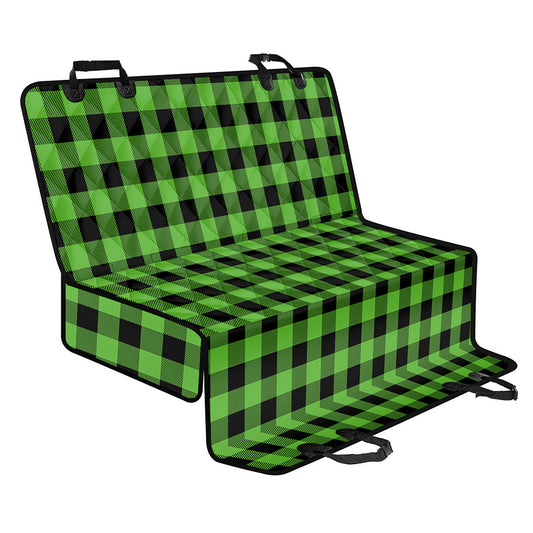 UFO Green And Black Buffalo Check Print Pet Car Back Seat Cover