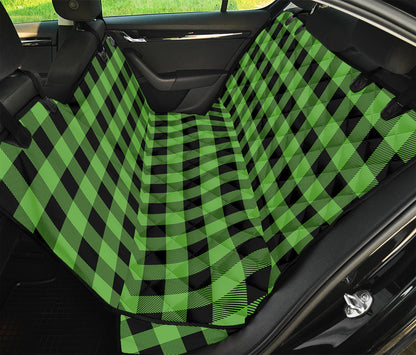 UFO Green And Black Buffalo Check Print Pet Car Back Seat Cover