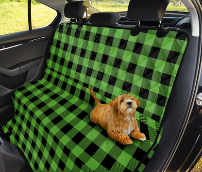 UFO Green And Black Buffalo Check Print Pet Car Back Seat Cover