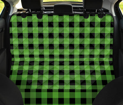 UFO Green And Black Buffalo Check Print Pet Car Back Seat Cover