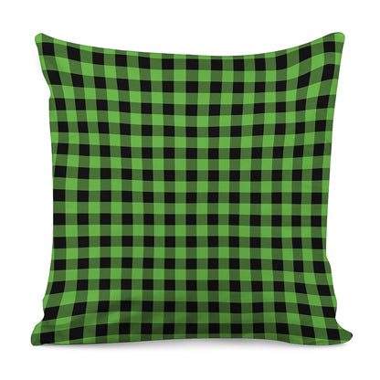 UFO Green And Black Buffalo Check Print Pillow Cover
