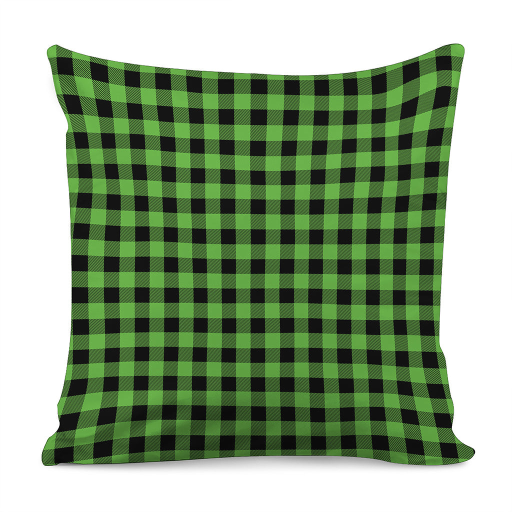 UFO Green And Black Buffalo Check Print Pillow Cover