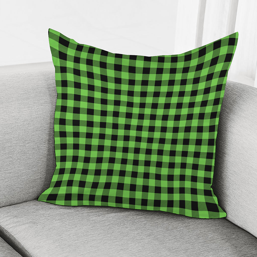 UFO Green And Black Buffalo Check Print Pillow Cover