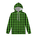 UFO Green And Black Buffalo Check Print Pullover Hoodie