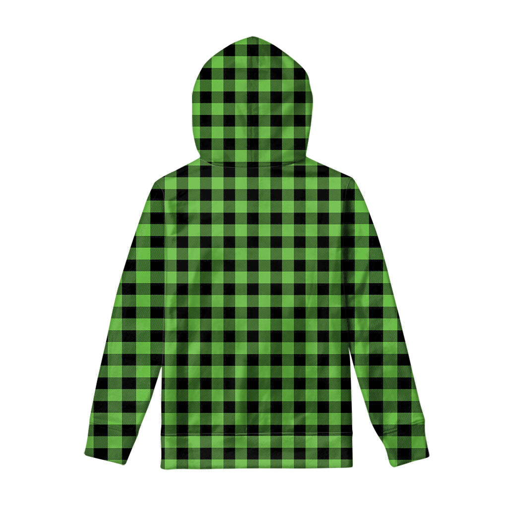 UFO Green And Black Buffalo Check Print Pullover Hoodie