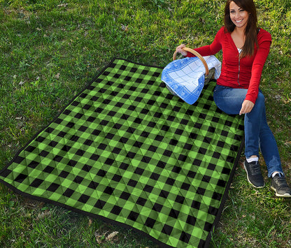 UFO Green And Black Buffalo Check Print Quilt
