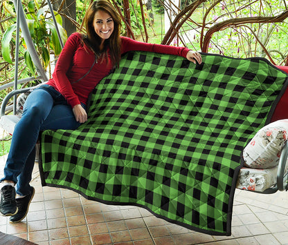 UFO Green And Black Buffalo Check Print Quilt