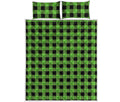 UFO Green And Black Buffalo Check Print Quilt Bed Set