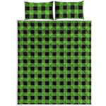 UFO Green And Black Buffalo Check Print Quilt Bed Set