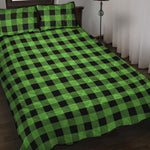 UFO Green And Black Buffalo Check Print Quilt Bed Set