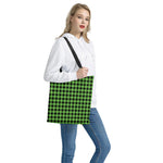 UFO Green And Black Buffalo Check Print Tote Bag