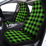 UFO Green And Black Buffalo Check Print Universal Fit Car Seat Covers