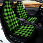 UFO Green And Black Buffalo Check Print Universal Fit Car Seat Covers