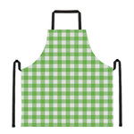 UFO Green And White Buffalo Check Print Apron