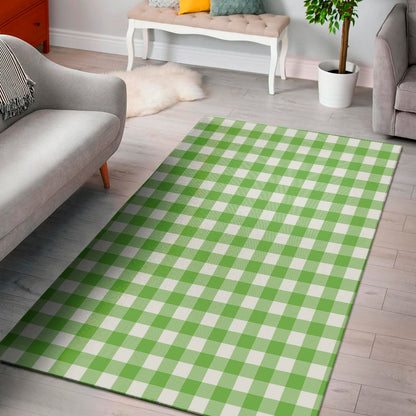 UFO Green And White Buffalo Check Print Area Rug