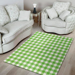 UFO Green And White Buffalo Check Print Area Rug
