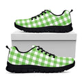 UFO Green And White Buffalo Check Print Black Running Shoes