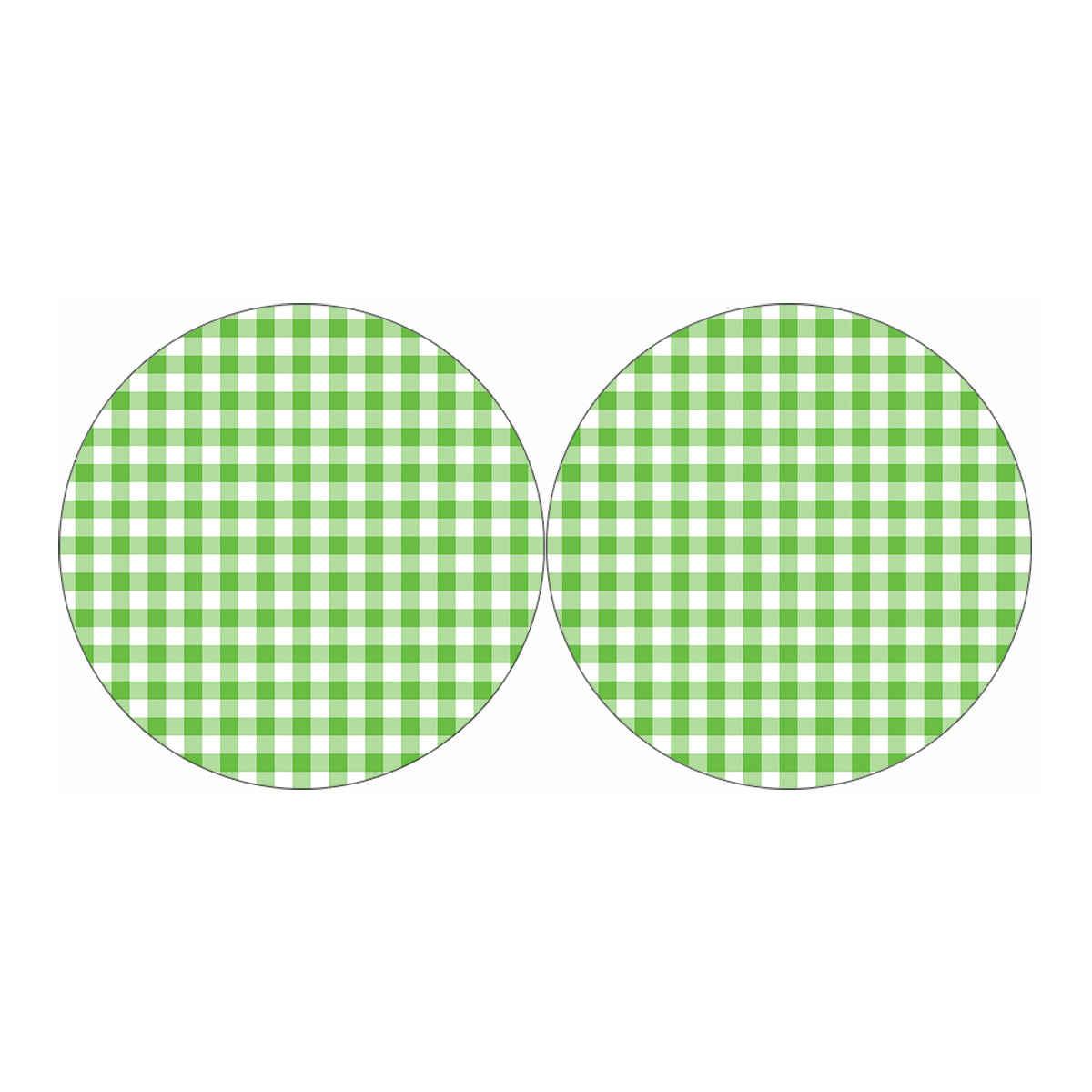UFO Green And White Buffalo Check Print Car Coasters