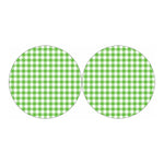 UFO Green And White Buffalo Check Print Car Coasters