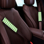 UFO Green And White Buffalo Check Print Car Seat Belt Covers