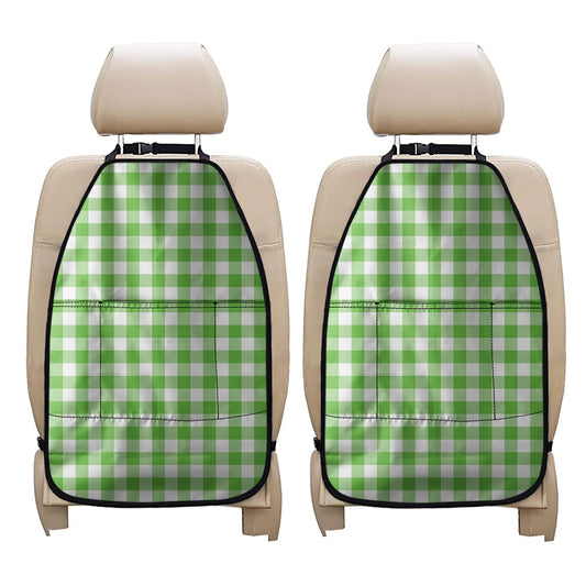 UFO Green And White Buffalo Check Print Car Seat Organizers