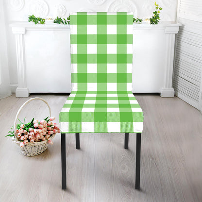UFO Green And White Buffalo Check Print Dining Chair Slipcover