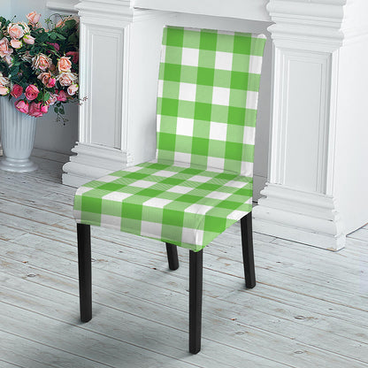 UFO Green And White Buffalo Check Print Dining Chair Slipcover