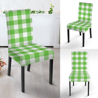 UFO Green And White Buffalo Check Print Dining Chair Slipcover