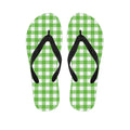 UFO Green And White Buffalo Check Print Flip Flops