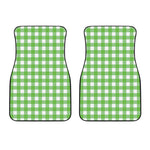 UFO Green And White Buffalo Check Print Front Car Floor Mats