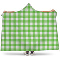 UFO Green And White Buffalo Check Print Hooded Blanket