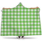 UFO Green And White Buffalo Check Print Hooded Blanket