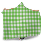 UFO Green And White Buffalo Check Print Hooded Blanket