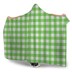 UFO Green And White Buffalo Check Print Hooded Blanket