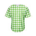 UFO Green And White Buffalo Check Print Men's Baseball Jersey