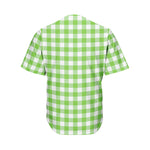 UFO Green And White Buffalo Check Print Men's Baseball Jersey