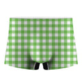 UFO Green And White Buffalo Check Print Men's Boxer Briefs