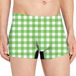 UFO Green And White Buffalo Check Print Men's Boxer Briefs