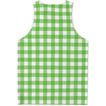 UFO Green And White Buffalo Check Print Men's Tank Top