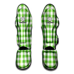 UFO Green And White Buffalo Check Print Muay Thai Shin Guard