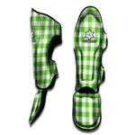 UFO Green And White Buffalo Check Print Muay Thai Shin Guard