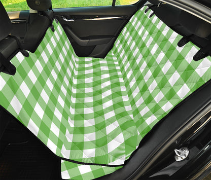 UFO Green And White Buffalo Check Print Pet Car Back Seat Cover
