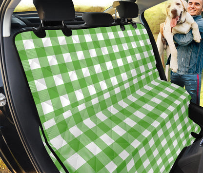UFO Green And White Buffalo Check Print Pet Car Back Seat Cover