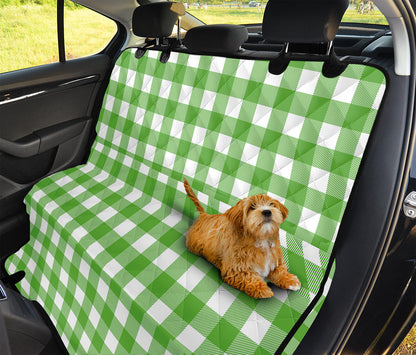 UFO Green And White Buffalo Check Print Pet Car Back Seat Cover