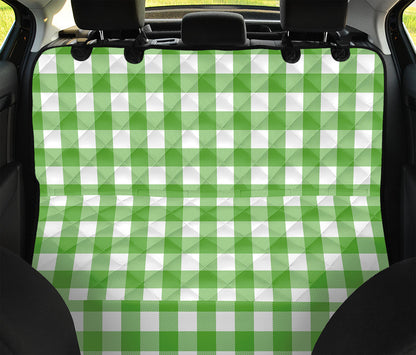 UFO Green And White Buffalo Check Print Pet Car Back Seat Cover